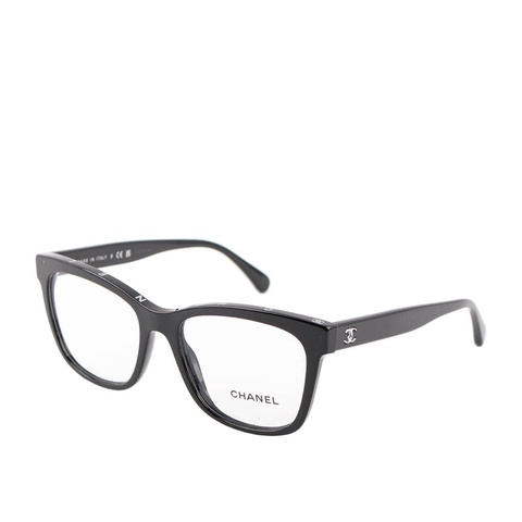 CC Logo 銀字方框眼鏡(黑色) 53mm