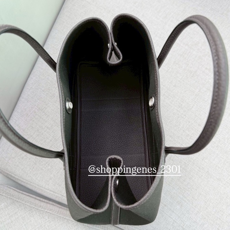 愛馬仕 Hermes 花園包 30 garden party 30 帆布拼皮 烏木色-1