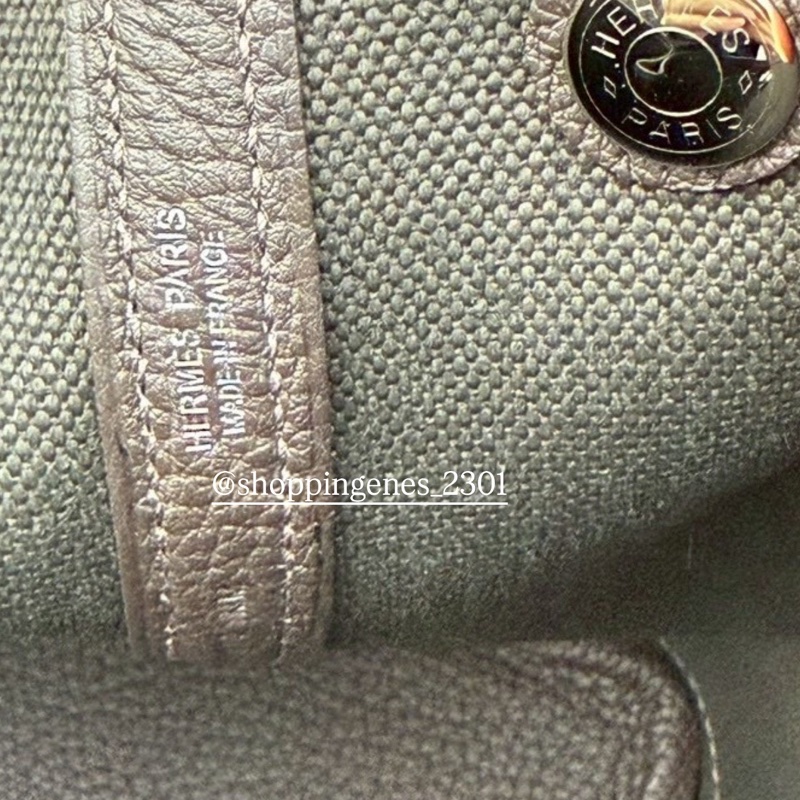 愛馬仕 Hermes 花園包 30 garden party 30 帆布拼皮 烏木色-3