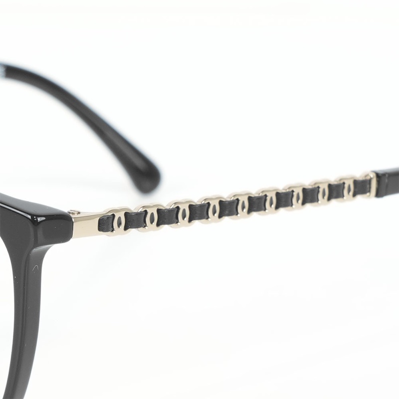 滿版金色CC Logo 方框眼鏡(黑色) 52mm-4