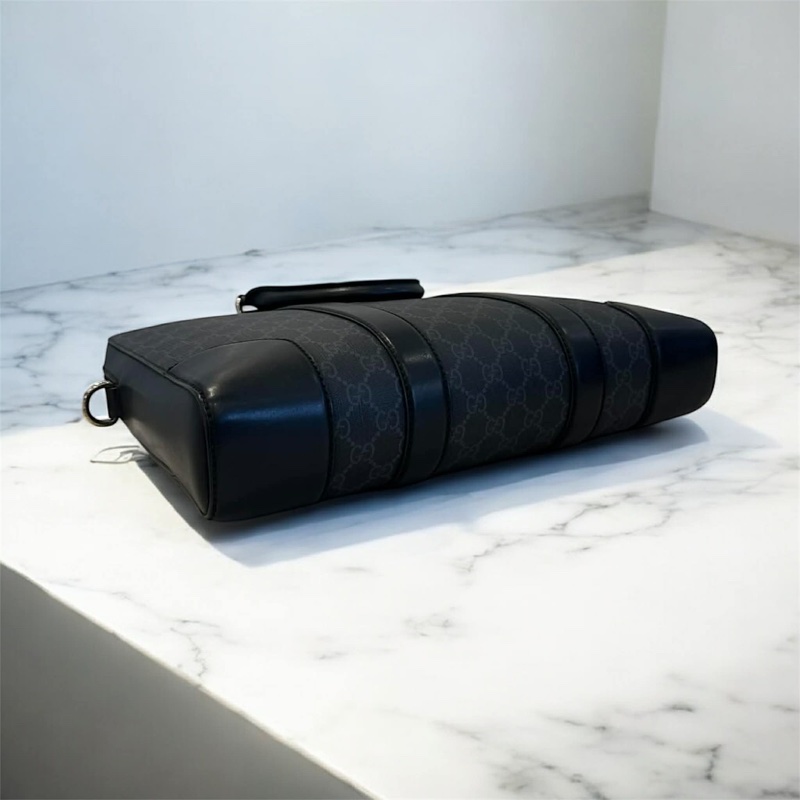 GUCCI PVC拼接牛皮手提公事包-3