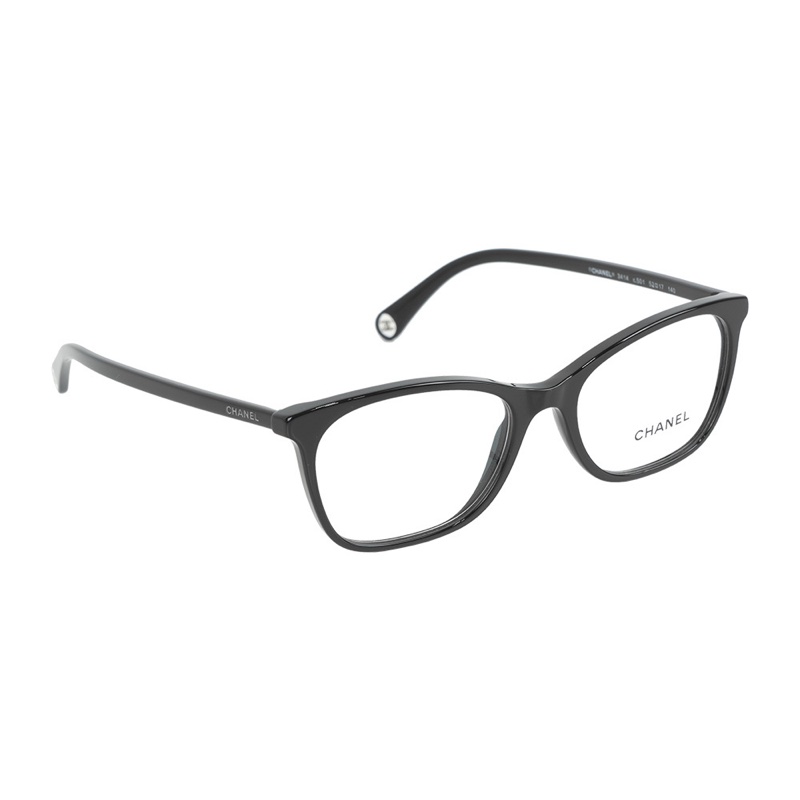 金字Logo 框形平光眼鏡(黑色) 51mm-1