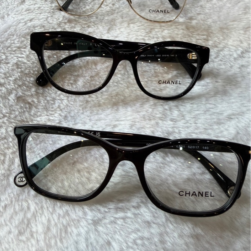 金字Logo 框形平光眼鏡(黑色) 51mm-3