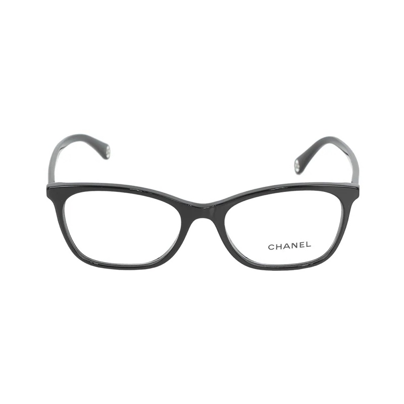 銀字Logo 長方形平光眼鏡(黑色) 52mm-3