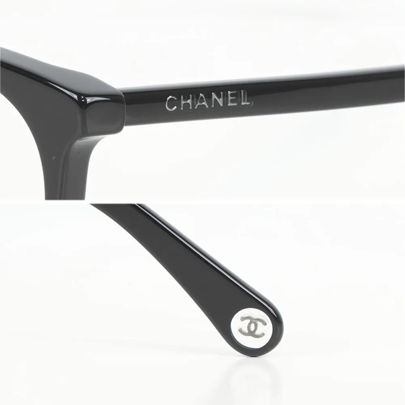 銀字Logo 長方形平光眼鏡(黑色) 52mm-5