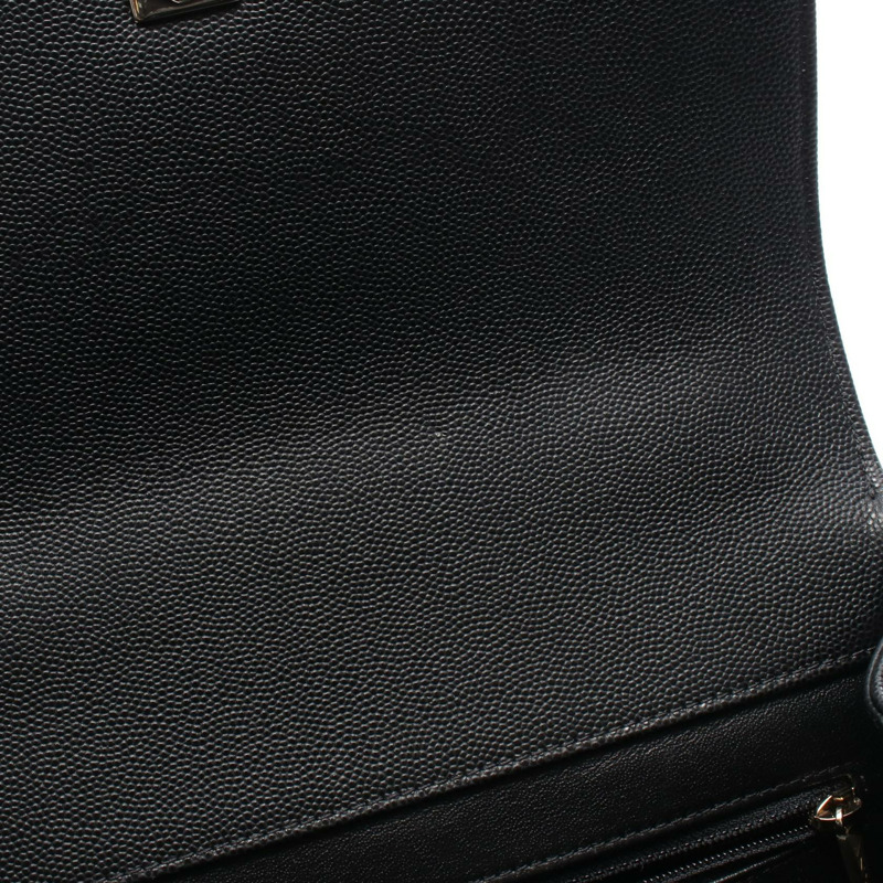 香奈兒 Matelasse Business Affinity 單肩手提包 A93607 黑色皮革 GHW CC-5