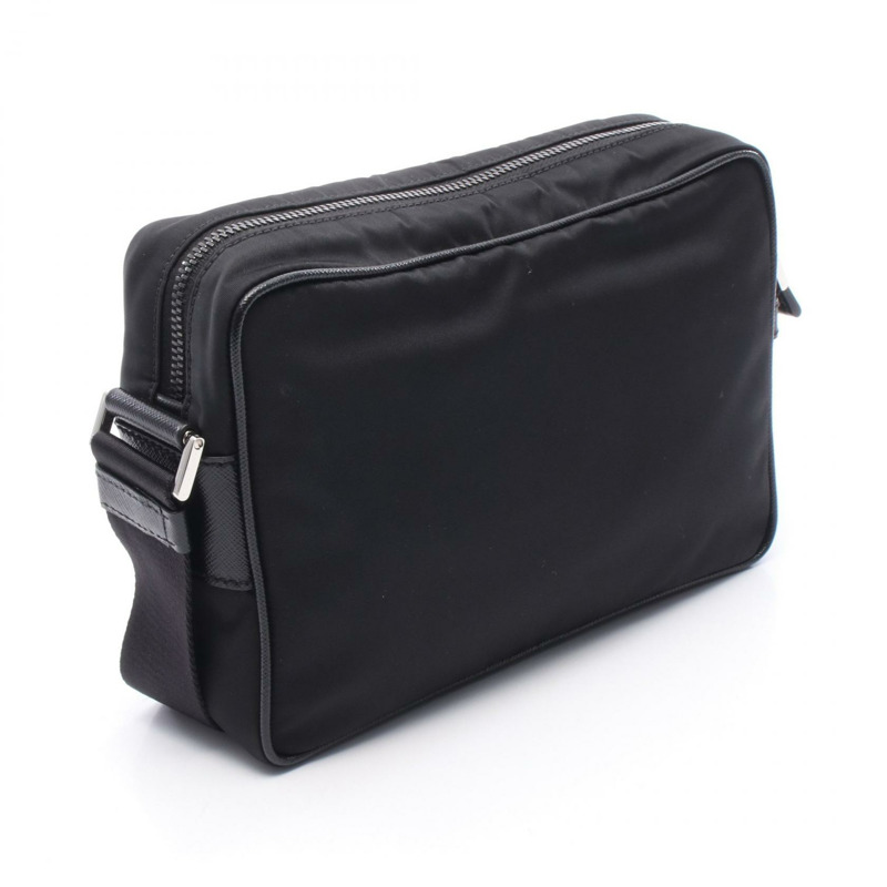 PRADA TESSUTO+Saffiano 單肩包 2VH048 尼龍皮革 黑色 二手 男女通用-1