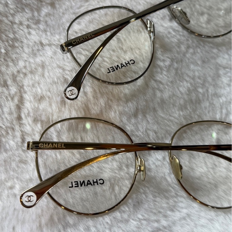 Logo 金屬框橢圓平光眼鏡(銀色) 53mm-4