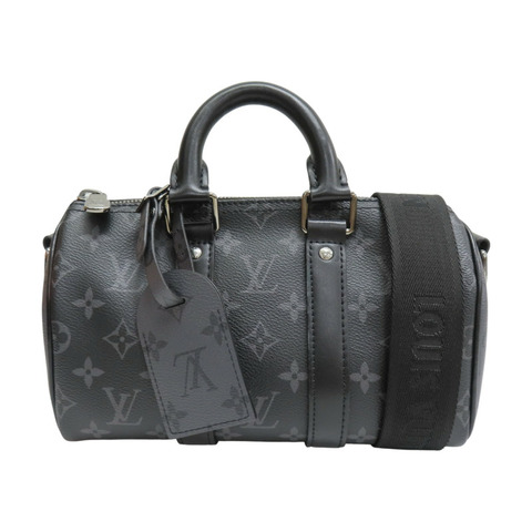 黑色 原花 Eclipse帆布 Keepall Bandouliere 25 兩用包【LOUIS VUITTON LV 路易威登】 M46271