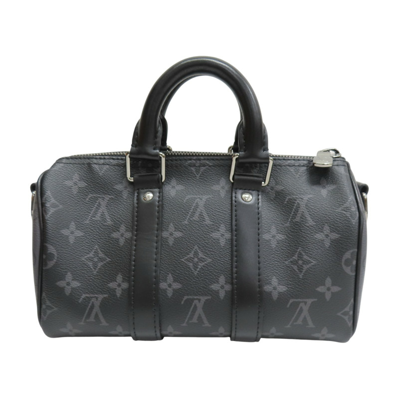黑色 原花 Eclipse帆布 Keepall Bandouliere 25 兩用包【LOUIS VUITTON LV 路易威登】 M46271-1