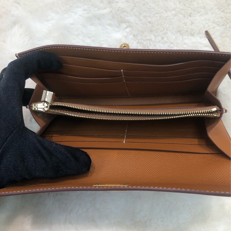 Hermes Kelly Wallet Epsom 金棕 XC012-13