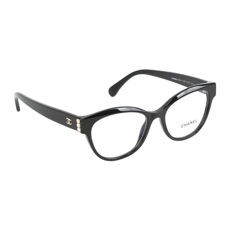 金色CC Logo 及珍珠蝴蝶型眼鏡(黑色) 51mm-4