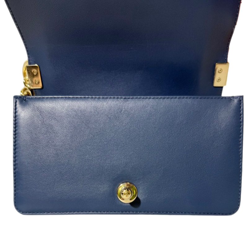 ［2579］香奈兒 CHANEL Leboy 雙C藍色 LOGO 蟒蛇皮 小號-8