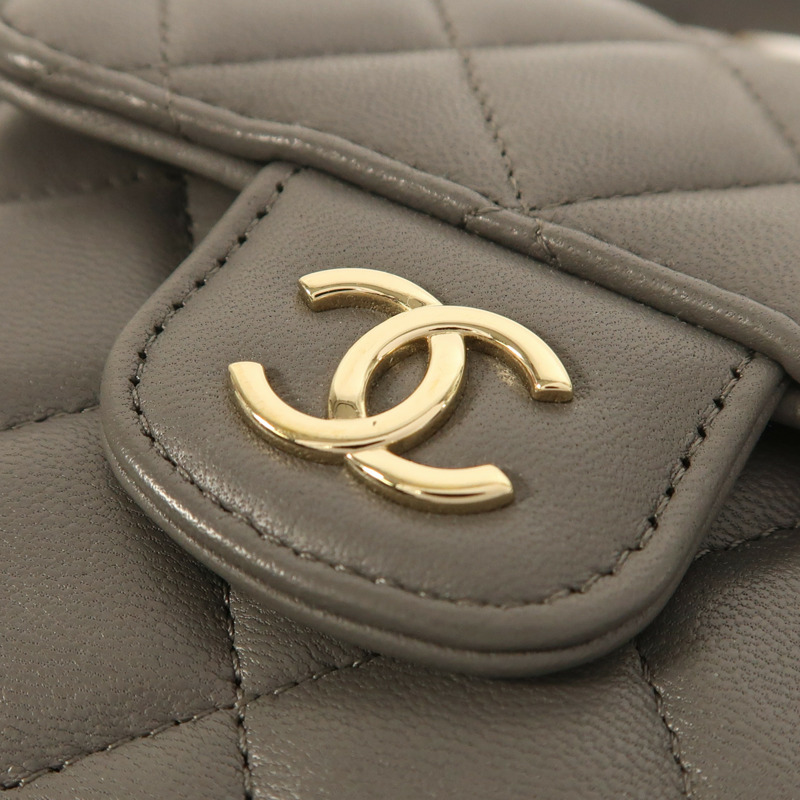 CHANEL 羊皮皮革2 Way Shoulder金扣手挽肩背兩用袋-9