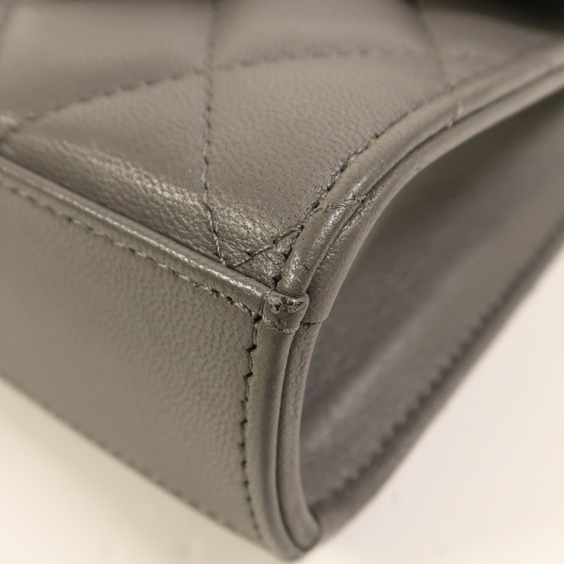 CHANEL 羊皮皮革2 Way Shoulder金扣手挽肩背兩用袋-10