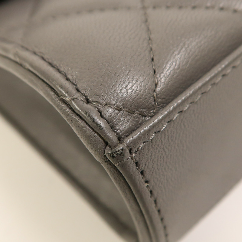 CHANEL 羊皮皮革2 Way Shoulder金扣手挽肩背兩用袋-11