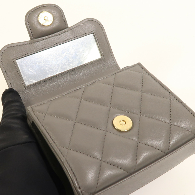 CHANEL 羊皮皮革2 Way Shoulder金扣手挽肩背兩用袋-14