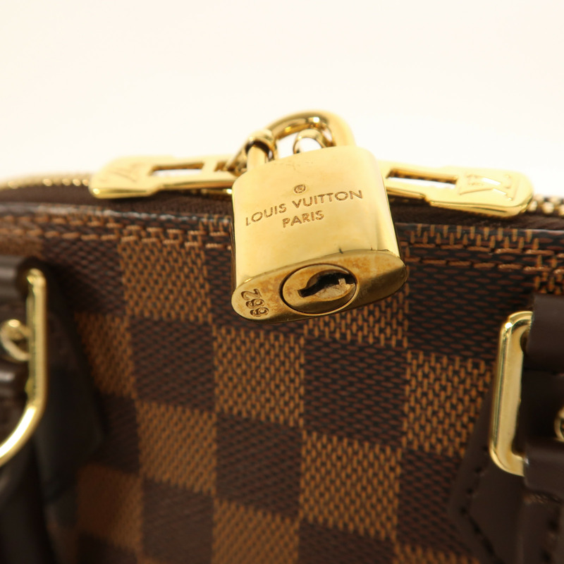 LOUIS VUITTON Damier Alma BB金扣手挽肩背兩用袋棕色-14