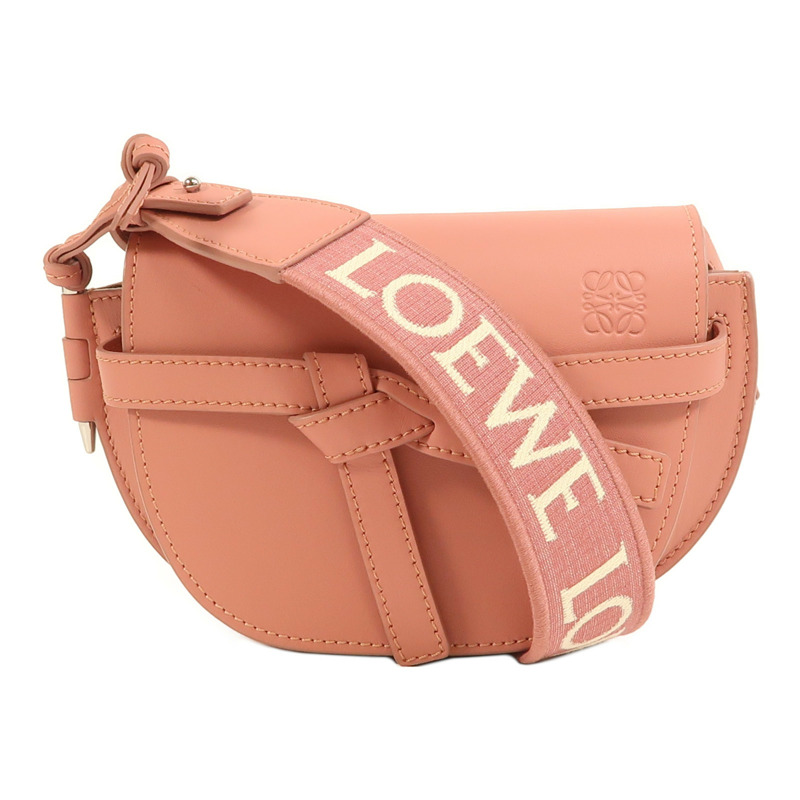 LOEWE 牛皮皮革Mini Gate銀扣肩背袋-0