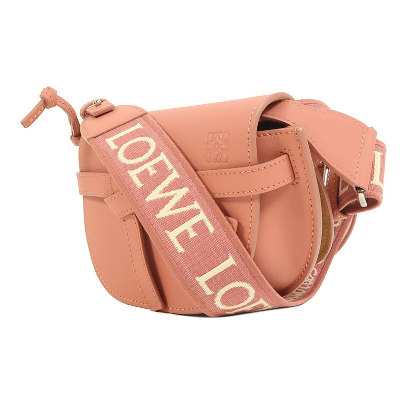 LOEWE 牛皮皮革Mini Gate銀扣肩背袋-2