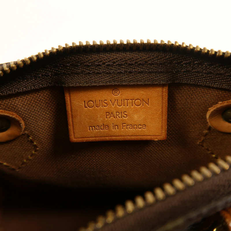 LOUIS VUITTON Monogram Speedy Mini金扣手挽袋棕色-5