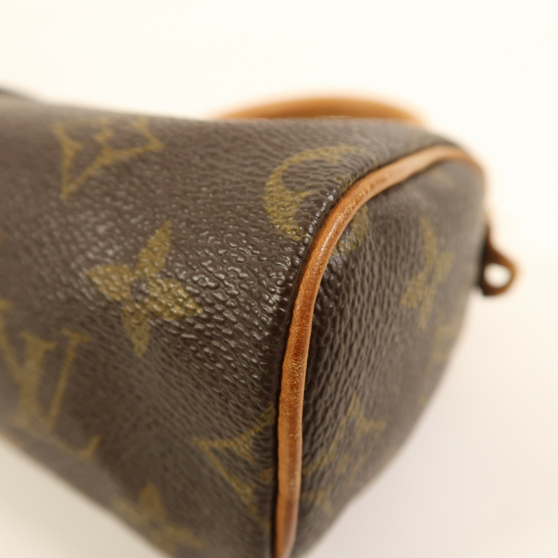 LOUIS VUITTON Monogram Speedy Mini金扣手挽袋棕色-8