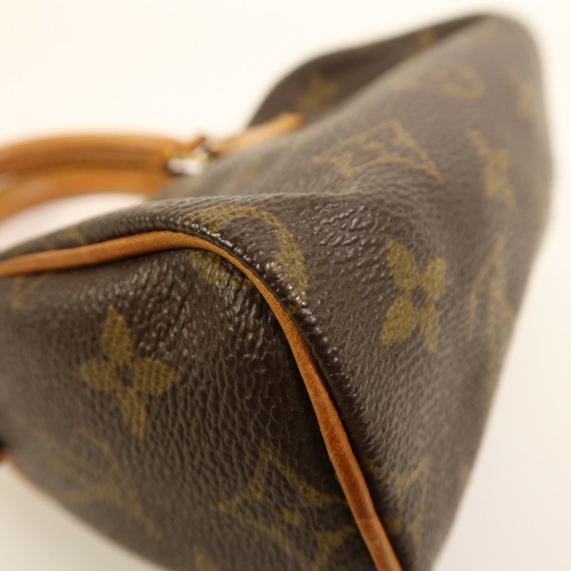 LOUIS VUITTON Monogram Speedy Mini金扣手挽袋棕色-11