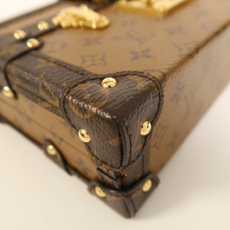 LOUIS VUITTON Monogram Reverse Petite Malle金扣肩背袋-10