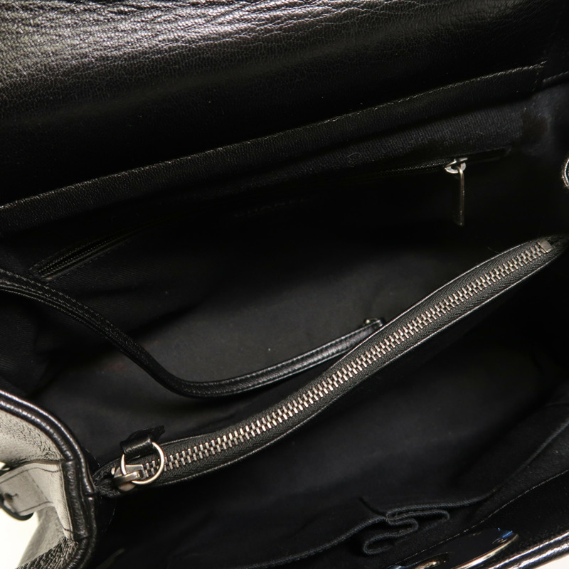 CHANEL 牛皮皮革Tote Bag銀扣肩背袋-4