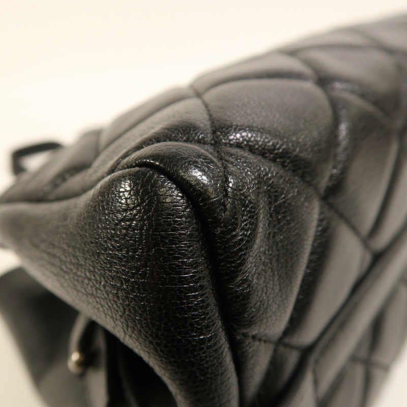 CHANEL 牛皮皮革Tote Bag銀扣肩背袋-12