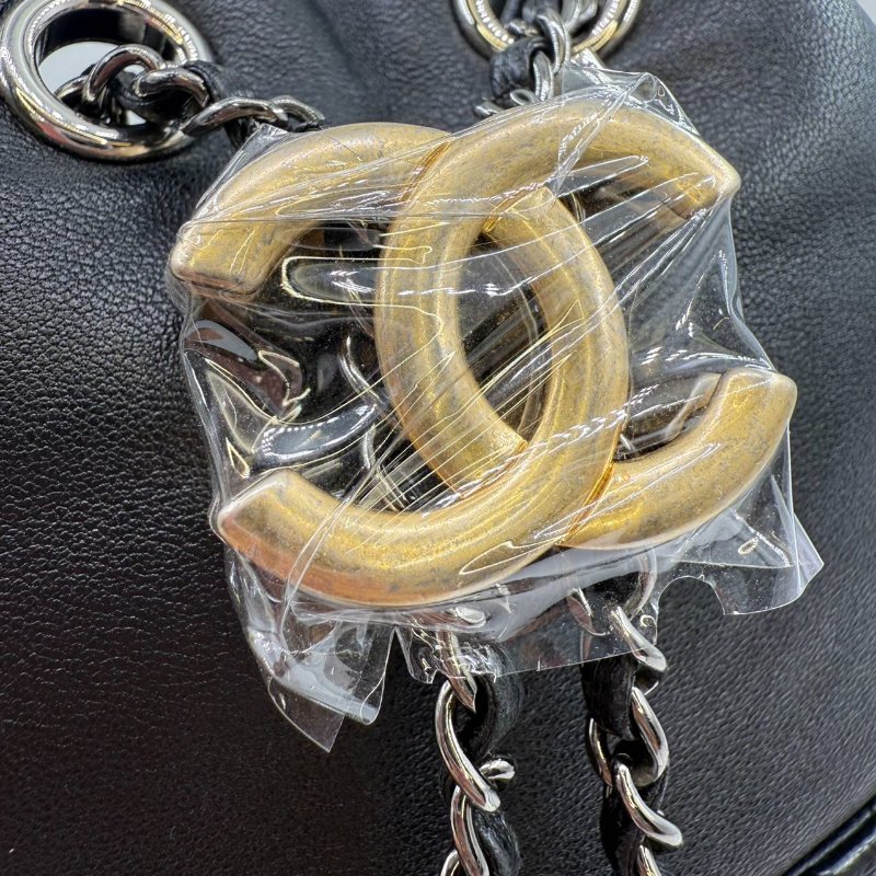 ［2240］香奈兒 Chanel 水桶包 小號 黑色 羊&蛇皮-9