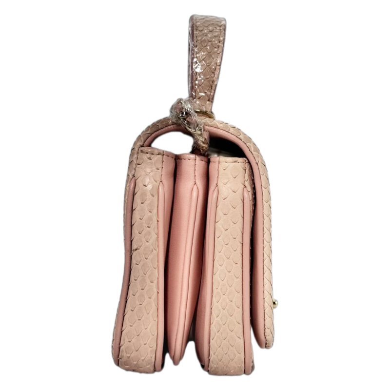 ［2446］香奈兒 Chanel 2way Shoulder 櫻花粉 蛇皮 小號-2