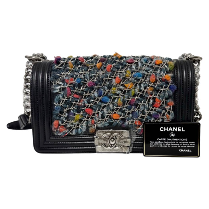 [ 2421] 香奈兒 CHANEL LEBOY 黑銀 大號 牛皮-0