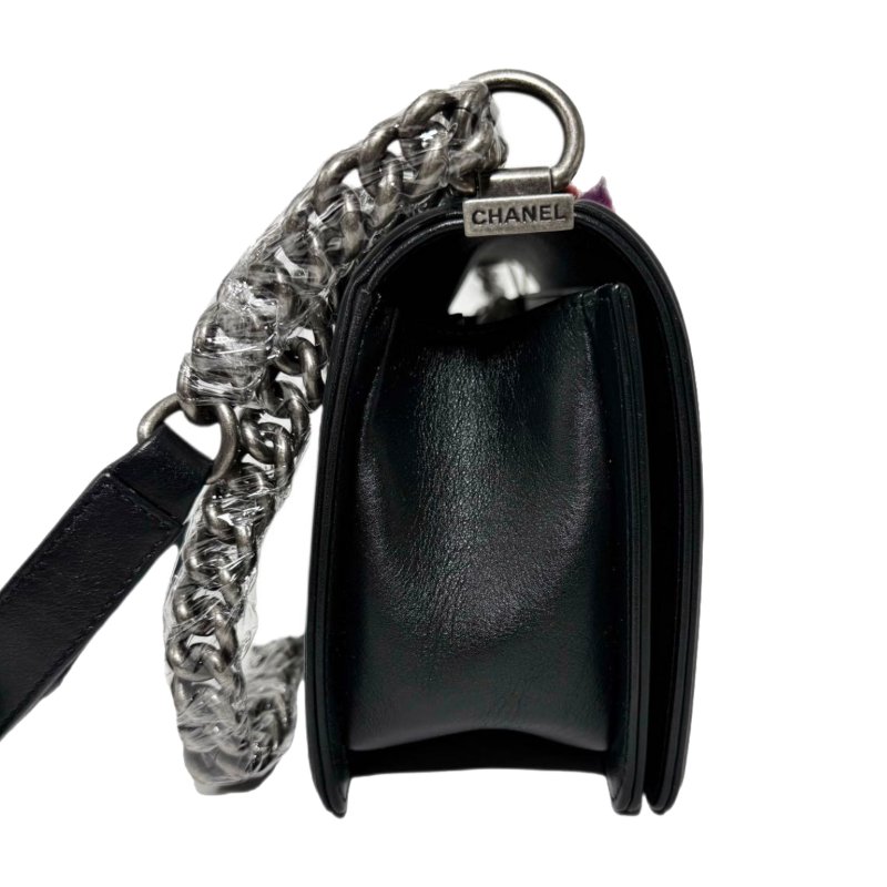 [ 2421] 香奈兒 CHANEL LEBOY 黑銀 大號 牛皮-2