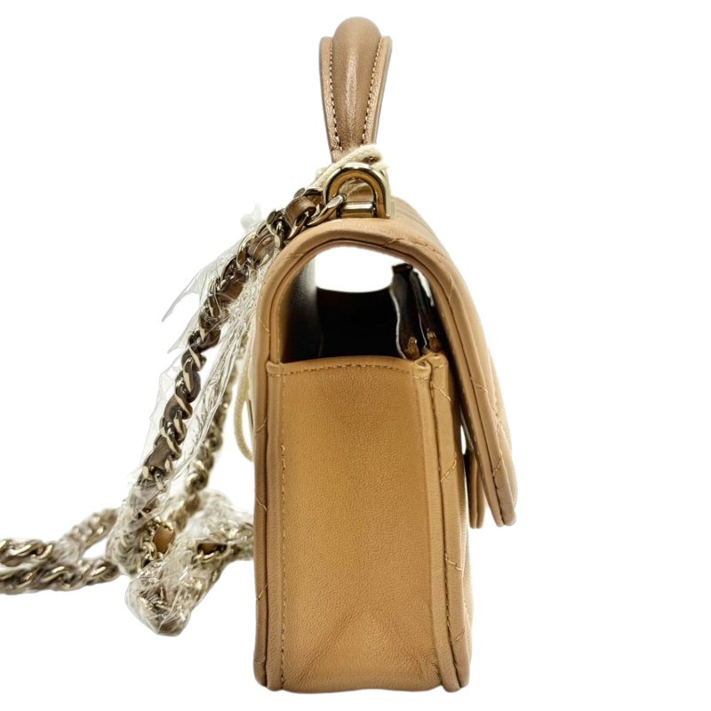 [ 2483 ] 香奈兒 CHANEL CF 奶茶棕 手提斜挎包 中號 牛皮-2