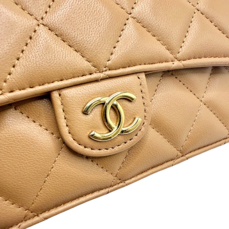 [ 2483 ] 香奈兒 CHANEL CF 奶茶棕 手提斜挎包 中號 牛皮-5