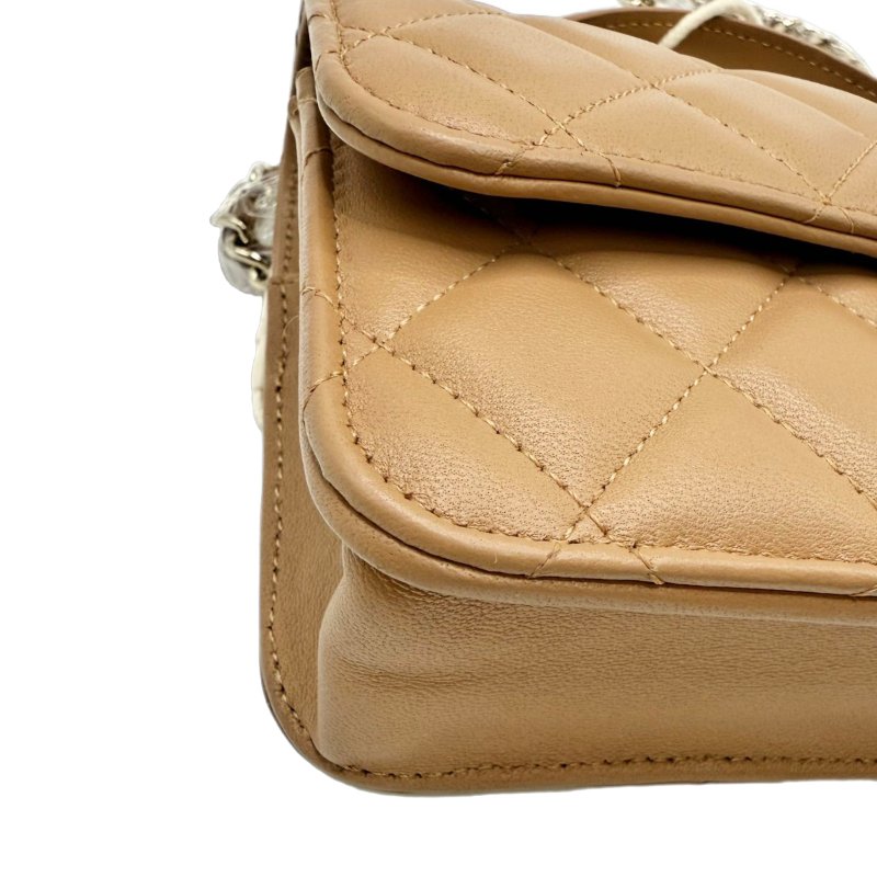 [ 2483 ] 香奈兒 CHANEL CF 奶茶棕 手提斜挎包 中號 牛皮-8