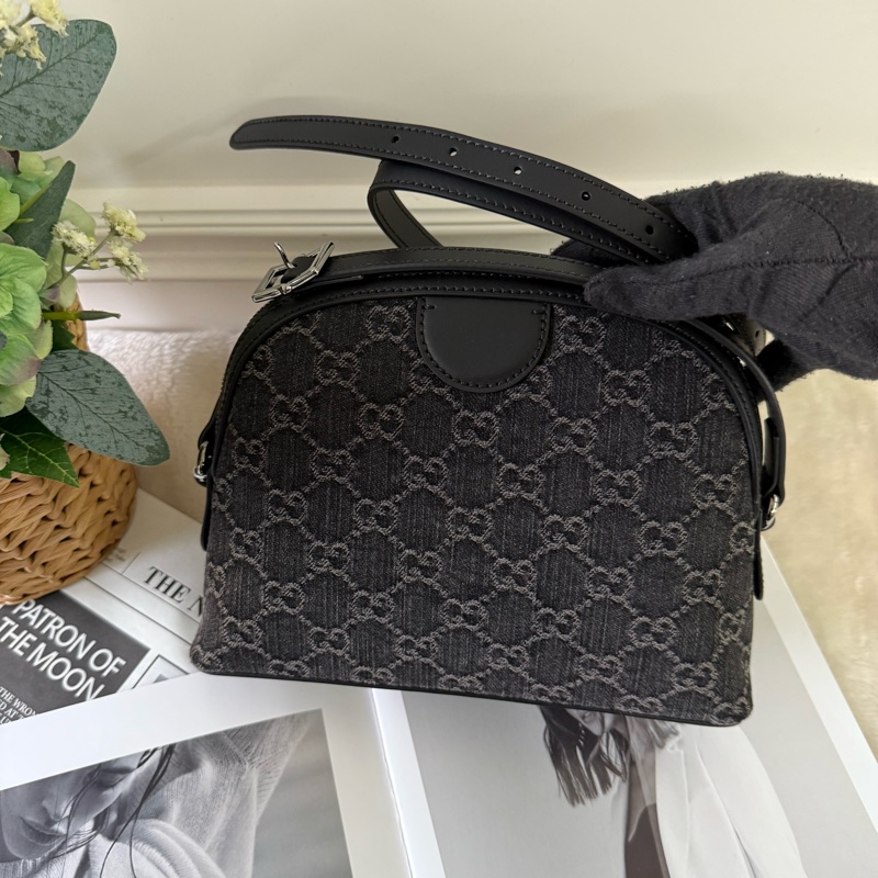 GG Ophidia 牛仔布貝殼包(黑灰色)-3