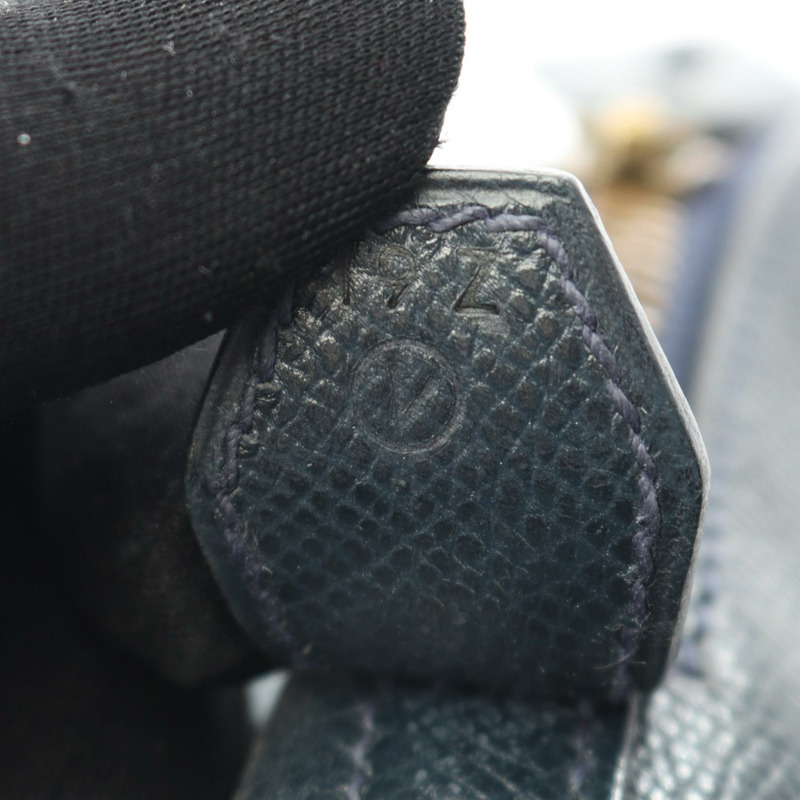 HERMES Bolide35 單肩手提包 Courchevel 皮革 綠色 藍色 靛藍 二手 GHW-4