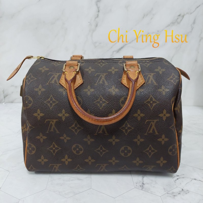 LV Speedy 25 cm🎀現品實拍 🎀 Vintage 波士頓包~二手品（不議價)-3