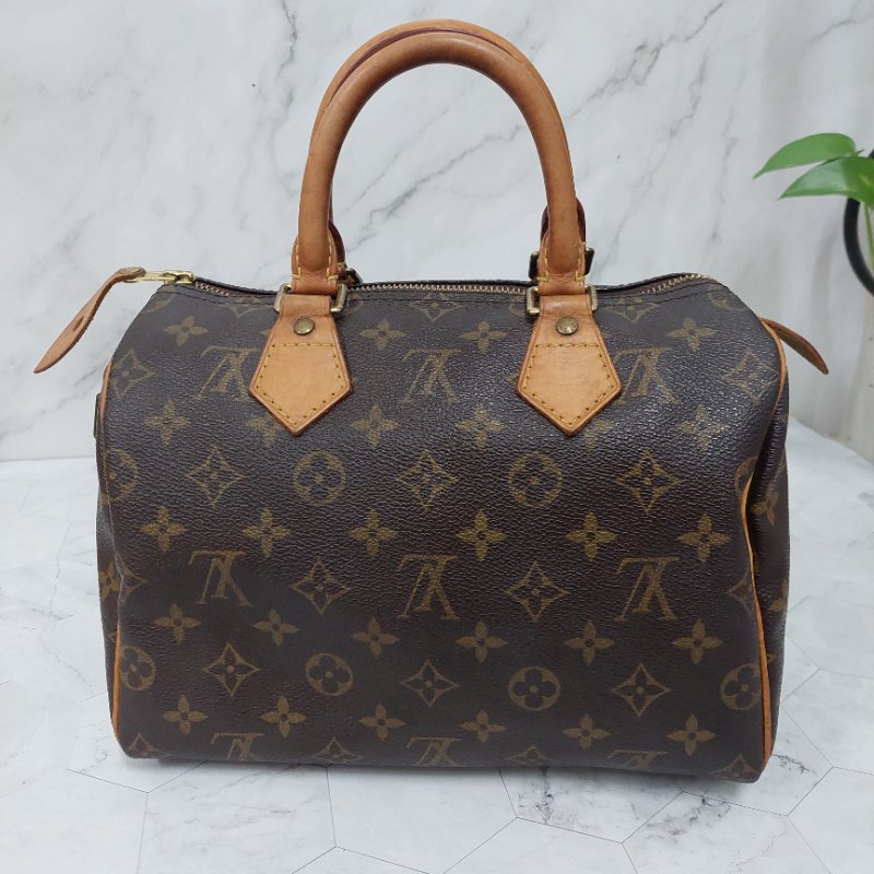 LV Speedy 25 cm🎀現品實拍 🎀 Vintage 波士頓包~二手品（不議價)-25