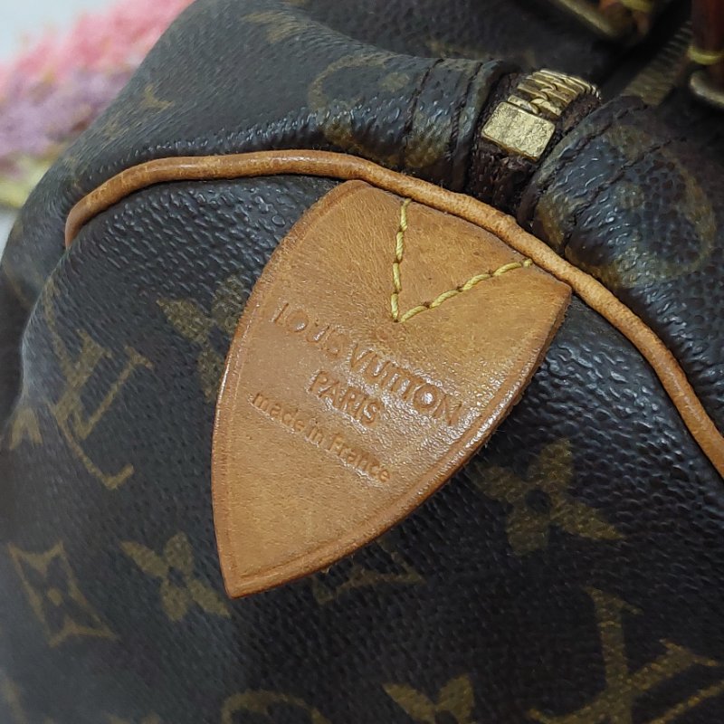 LV Speedy 25 cm🎀現品實拍 🎀 Vintage 波士頓包~二手品（不議價)-28