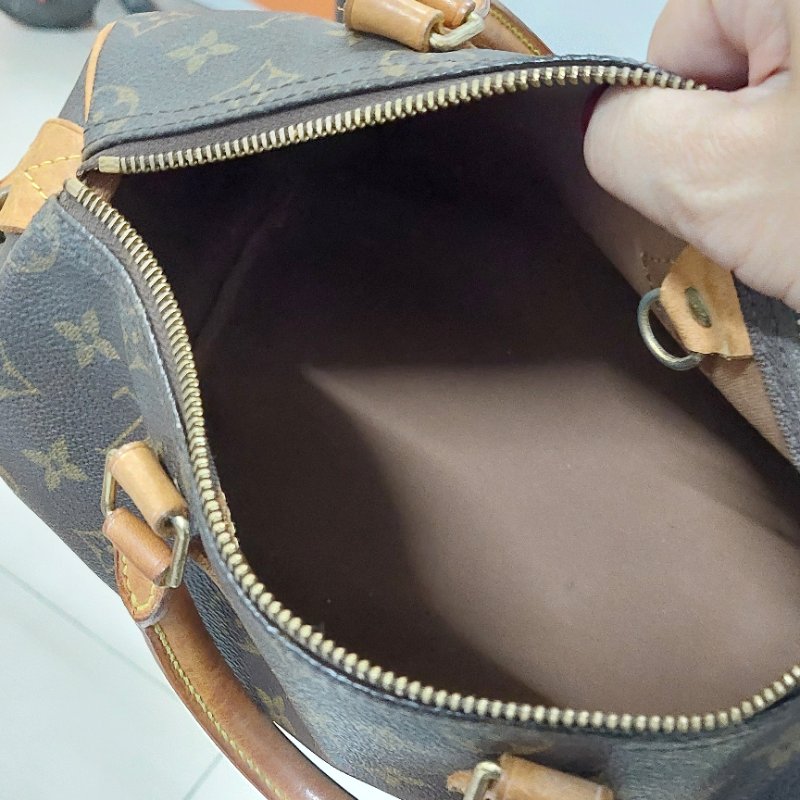 LV Speedy 25 cm🎀現品實拍 🎀 Vintage 波士頓包~二手品（不議價)-40
