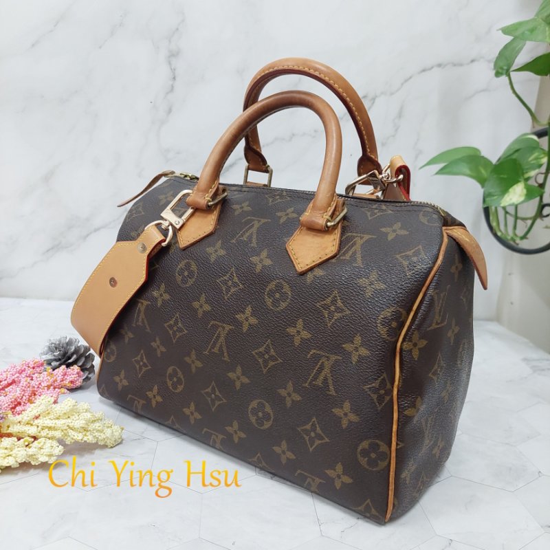 LV Speedy 25 cm🎀現品實拍 🎀 Vintage 波士頓包~二手品（不議價)-48