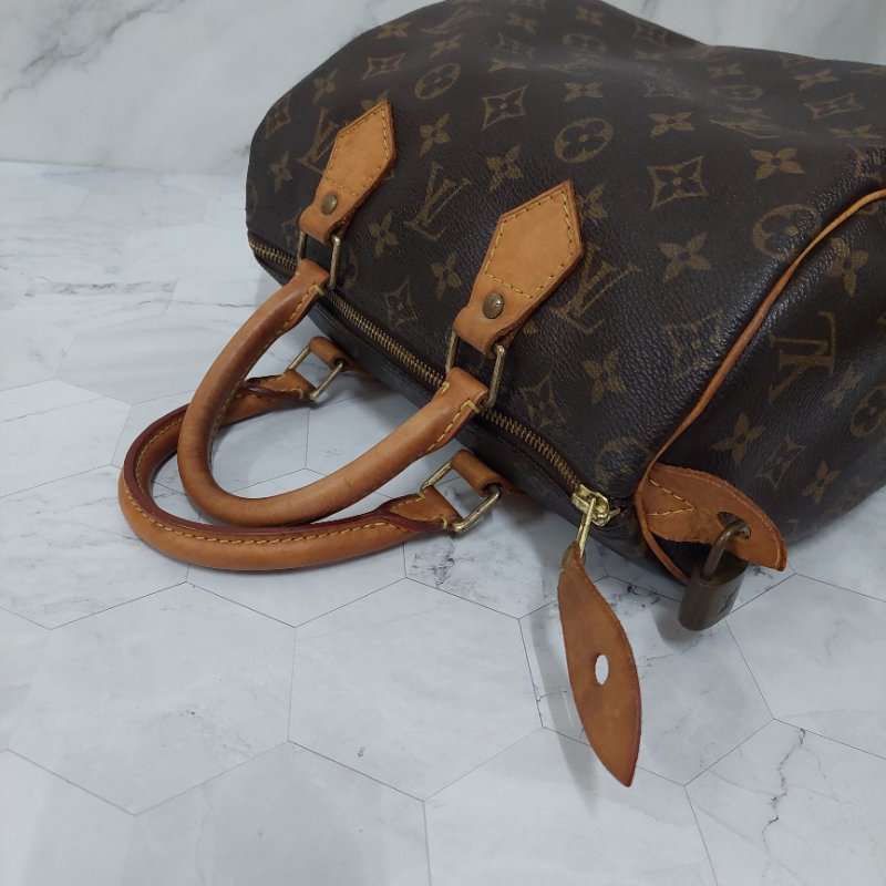 LV Speedy 25 cm🎀現品實拍 🎀 Vintage 波士頓包~二手品（不議價)-50