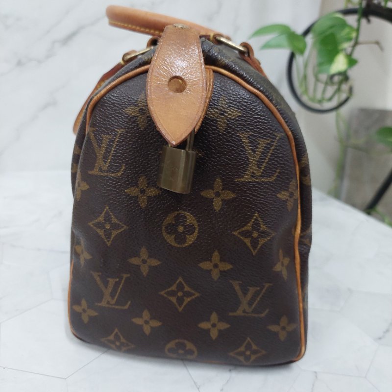 LV Speedy 25 cm🎀現品實拍 🎀 Vintage 波士頓包~二手品（不議價)-58