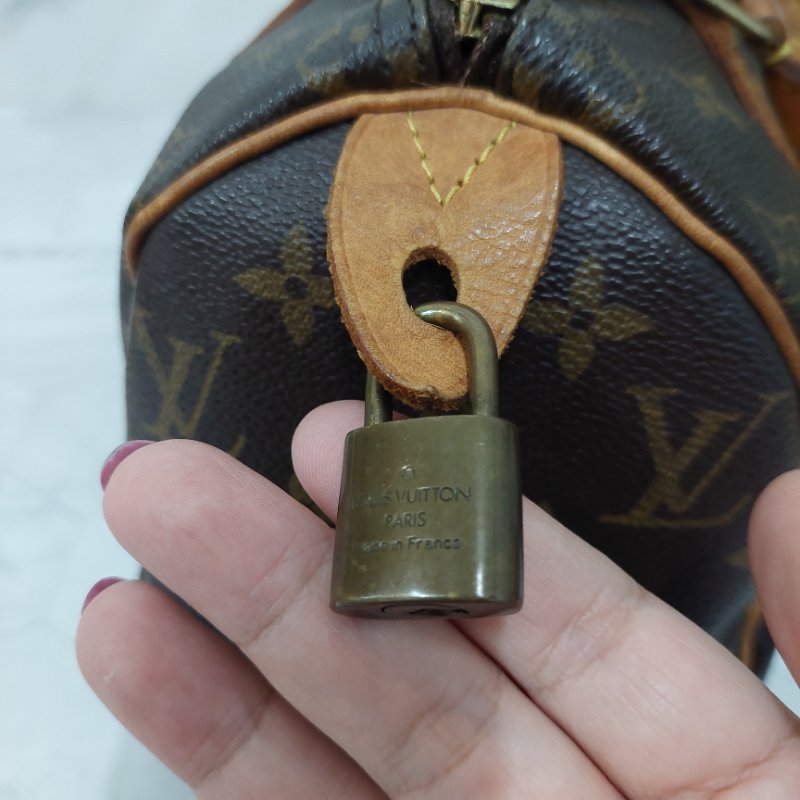 LV Speedy 25 cm🎀現品實拍 🎀 Vintage 波士頓包~二手品（不議價)-63