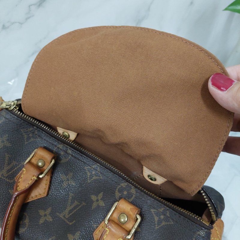 LV Speedy 25 cm🎀現品實拍 🎀 Vintage 波士頓包~二手品（不議價)-67