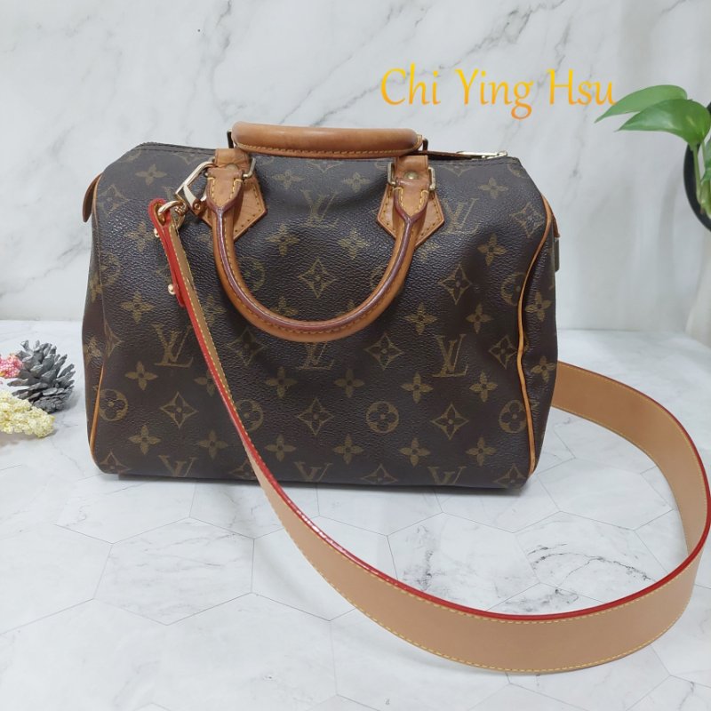 LV Speedy 25 cm🎀現品實拍 🎀 Vintage 波士頓包~二手品（不議價)-69