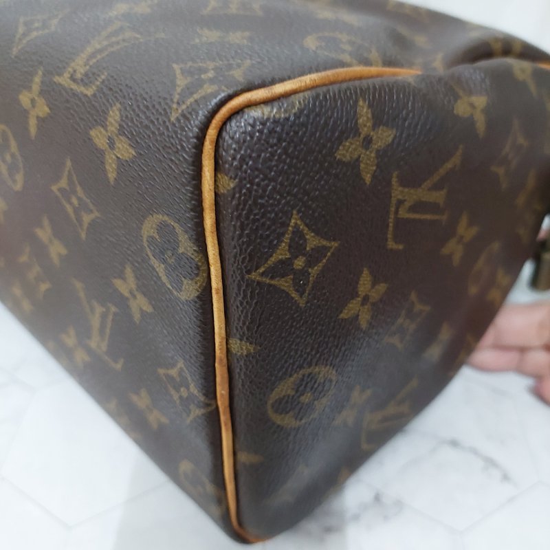 LV Speedy 25 cm🎀現品實拍 🎀 Vintage 波士頓包~二手品（不議價)-72